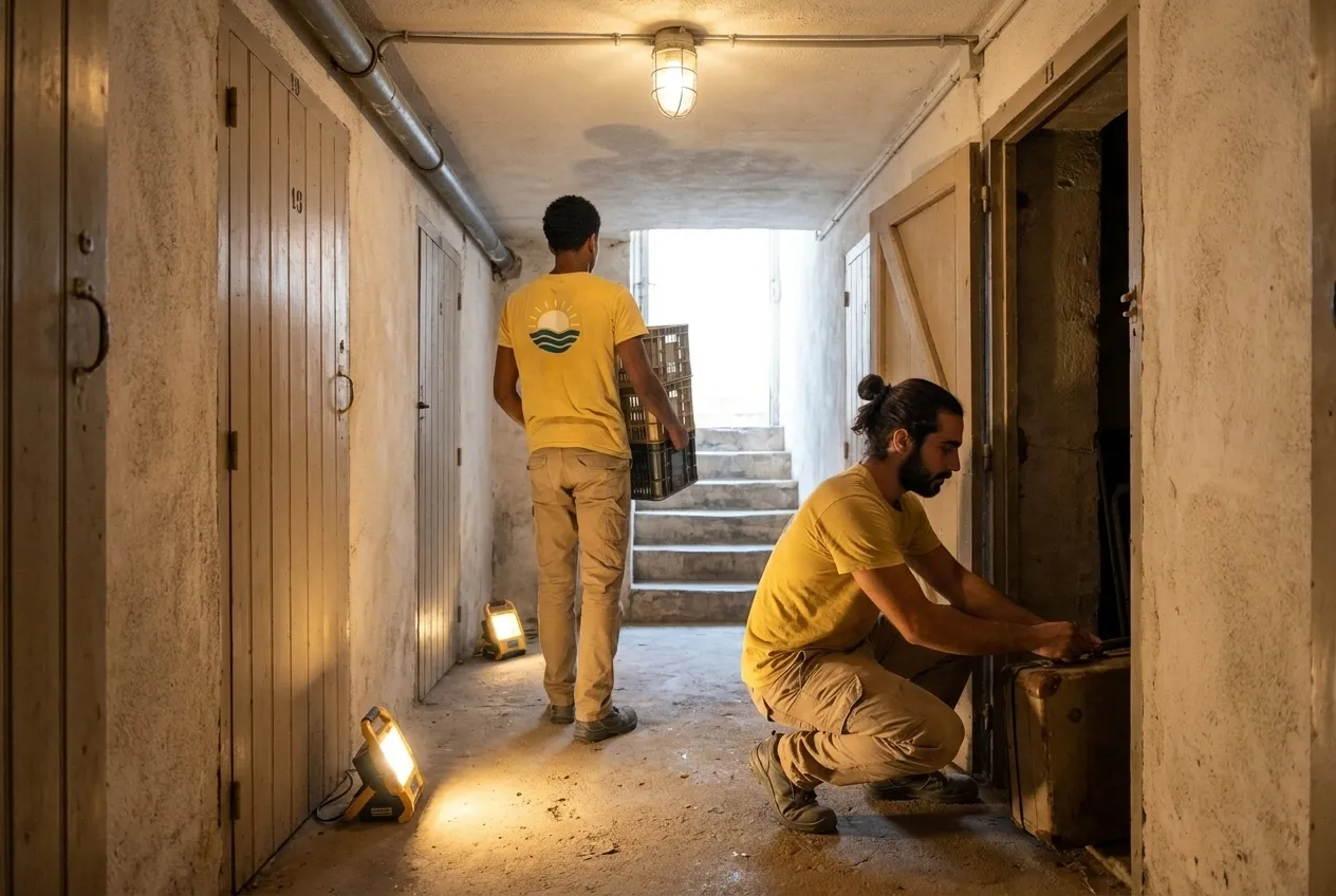 Débarras cave : l'équipe de Débarras Marseille à l'ouvrage
