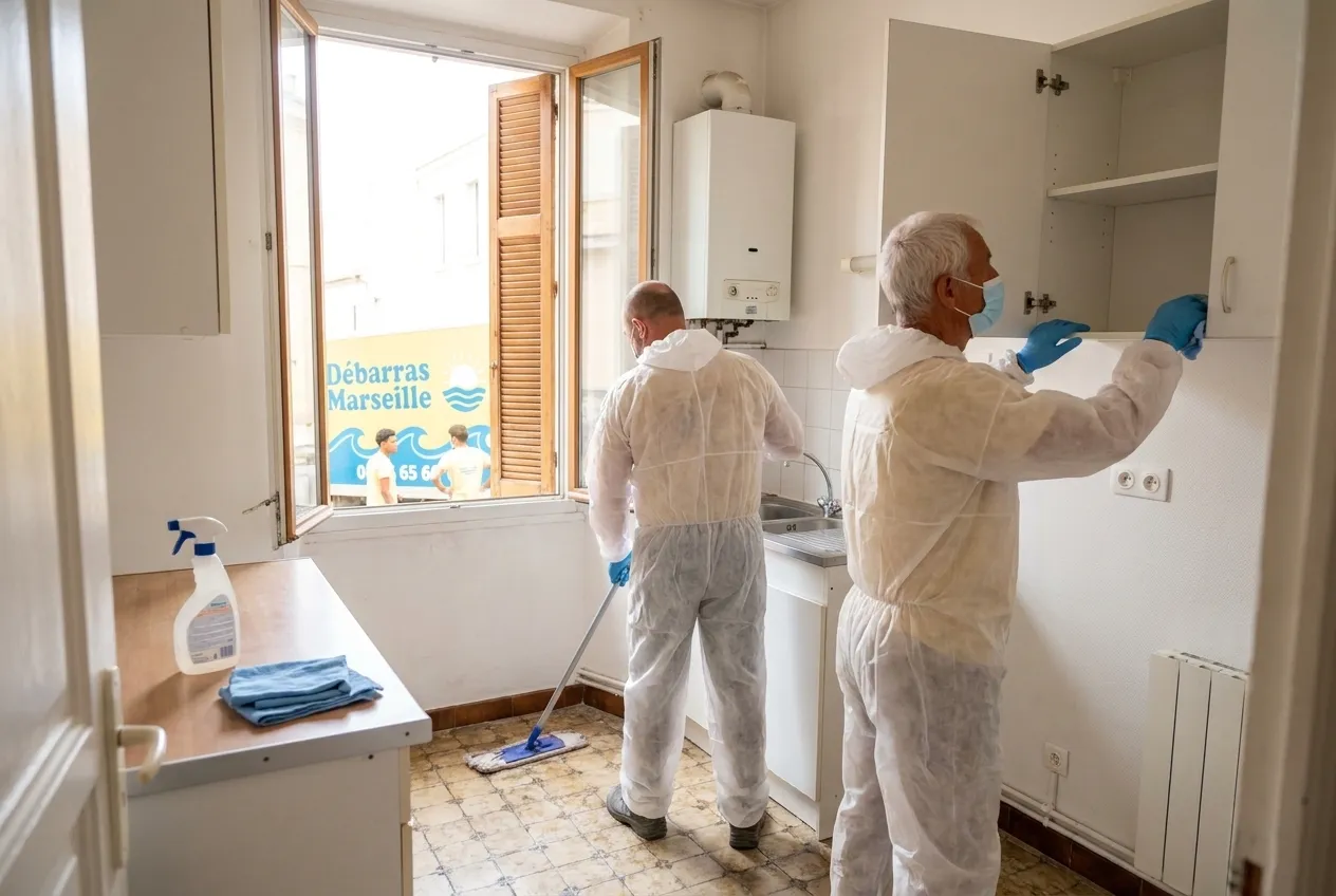 Nettoyage après décès : l'équipe de Débarras Marseille à l'ouvrage